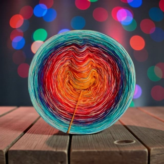 Duhové klubíčko Daisy RainbowART 3 nitka + bavlněná duhová nitka