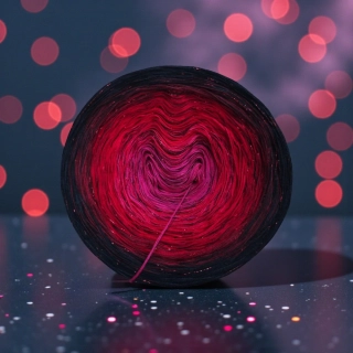 Červené duhové klubko Daisy LunART 3nitka + lurex