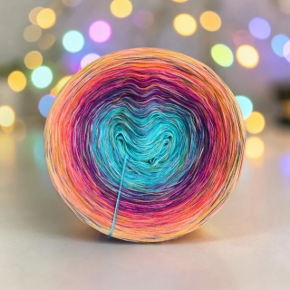 Klubíčko Daisy RainbowART 3nitka + bavlněná duhová nitka